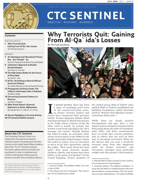 Why Terrorists Quit – Combating Terrorism Center at West Point