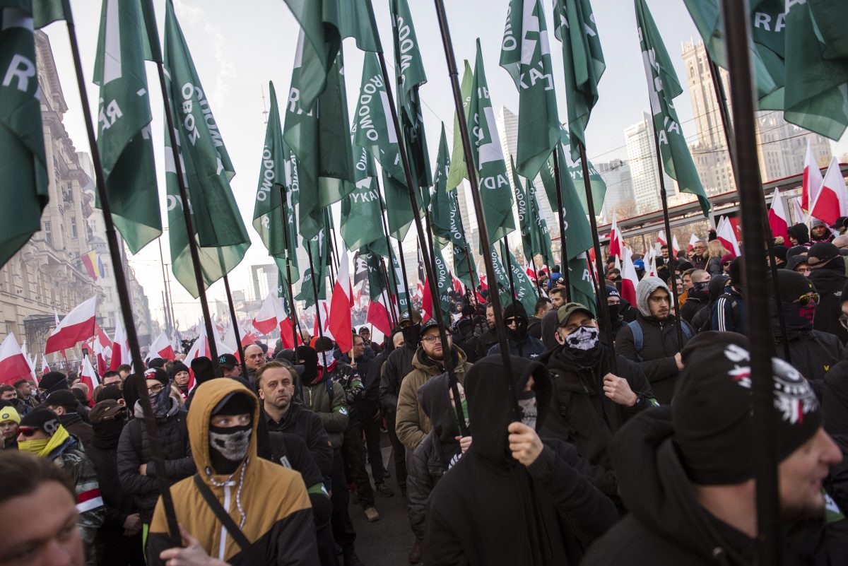 Why is the red and black flag, seen at rallies in support of Ukraine,  causing such a stir?